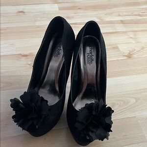 Charlotte Russe Black Heels with Floral Detail